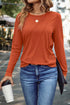 Asymmetric Exposed Seam Detail Drop Shoulder Crew Neck Pullover Top
